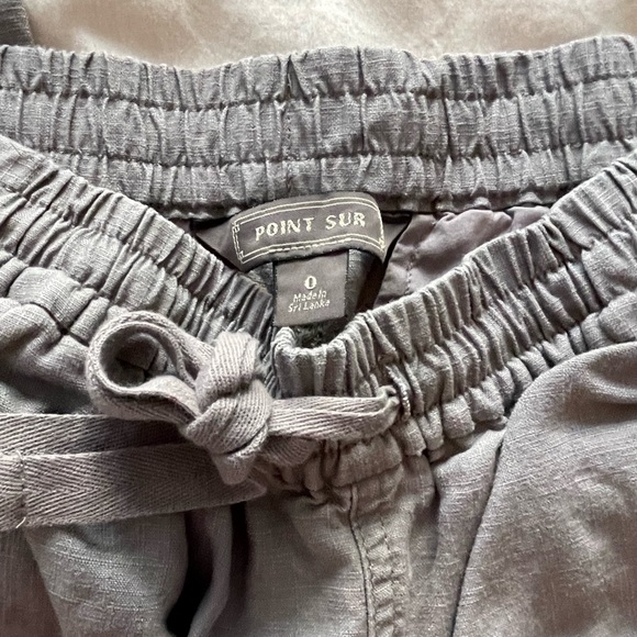 Gray Linen Capri Pants - Picture 3 of 6